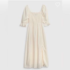 GAP linen puff sleeve midi dress